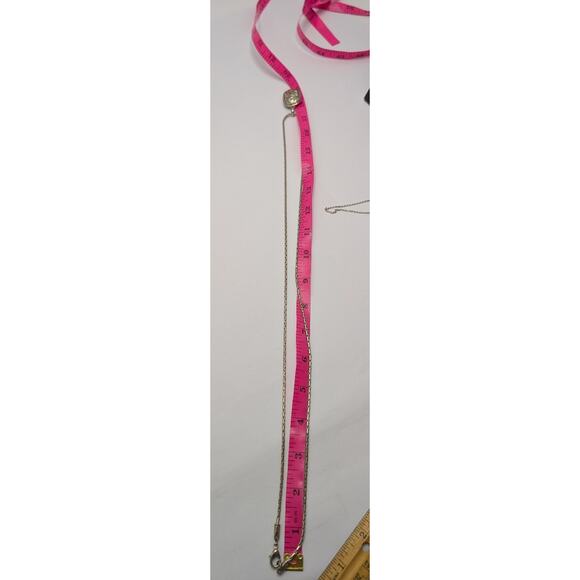 Silver Tone Floral Pendant Long Necklace 18 Inch Chain - Picture 5 of 5